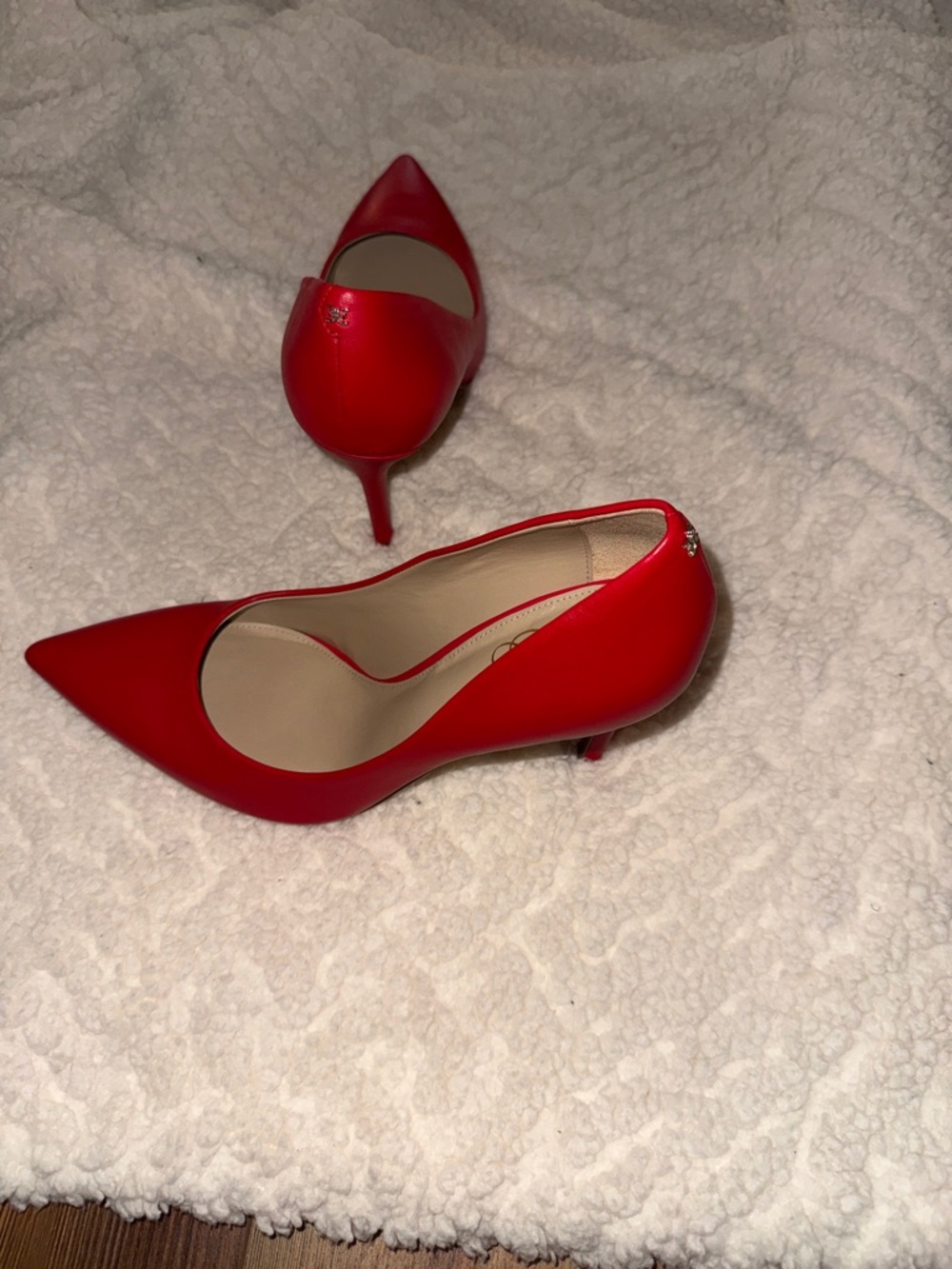 Sam Edelman Red Pointed-Toe Leather Pumps - Picture 5 of 7